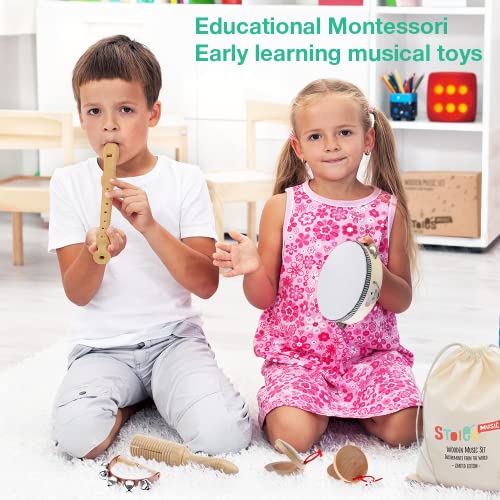 Stoieâs International Wooden Music Set, Percussion Kids Musical Instruments, Montessori Unique Play Toddler Musical Instruments for Kids Ages 3, 5, 9, 12- Baby Musical Toys, Baby Musical Instruments by Nanchang Wanhua Industry Co.,Ltd