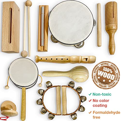 Stoieâs International Wooden Music Set, Percussion Kids Musical Instruments, Montessori Unique Play Toddler Musical Instruments for Kids Ages 3, 5, 9, 12- Baby Musical Toys, Baby Musical Instruments by Nanchang Wanhua Industry Co.,Ltd