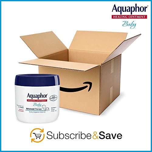 Aquaphor Baby Healing Ointment - Advance Therapy for Diaper Rash, Chapped Cheeks and Minor Scrapes - 14 Oz Jar from Aquaphor