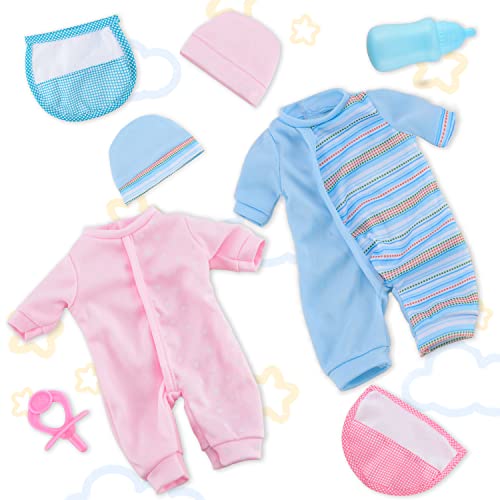 Twins Baby Doll-Toy Choi's 12 inch Soft Body Baby Doll,with Milk Bottle, Pacifier, Doll Bibs and Clothes for Baby,Toddlers,1,2,3,4 Years Old Boys and Girls Ideal Gifts by Toy Choi's