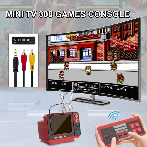 Retro Handheld Games Console Built-in 308 Games 3.0 Inch LCD Mini TV Video Games Player Support AV Output Electronic Games Gift for for Boys Girls Age 4-12 by E-MODS GAMING