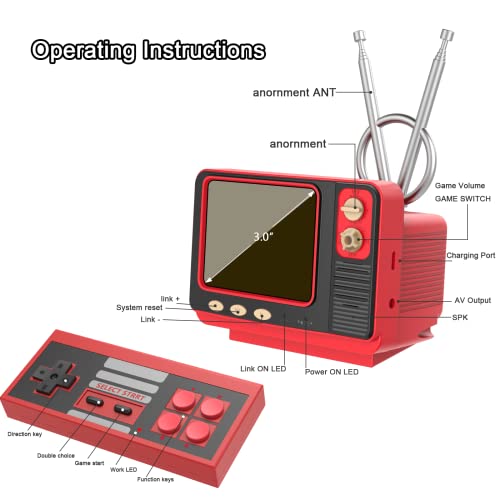 Retro Handheld Games Console Built-in 308 Games 3.0 Inch LCD Mini TV Video Games Player Support AV Output Electronic Games Gift for for Boys Girls Age 4-12 by E-MODS GAMING