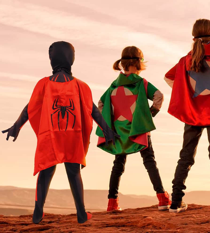2023 New Superhero Acoss The Spider Verse Miles Spandex 3D Style Halloween Anime Costume for Kids Bodysuit Zentai Cosplay Jumpsuit (Boy, 140) from 