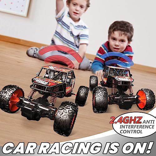 DEERC Remote Control Car with Metal Shell, 60+ Mins, 2.4G Remote Control Truck, RC Cars Crawler for Boys, RC Monster Trucks, Toy Vehicle Car Gift for Kids Adults Girls by Xiamen Huoshiquan Import & Export CO.,Ltd.