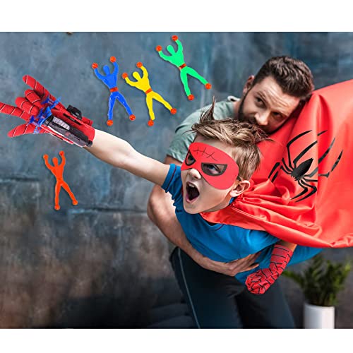 Licputalch Superhero Toys for boys 4-6 with Superhero Man Capes and LED Mask, Superhero Toys and Costume Gloves, Slap Bracelets and Climbing Man, Halloween Christmas Gifts for Kids from Licputalch