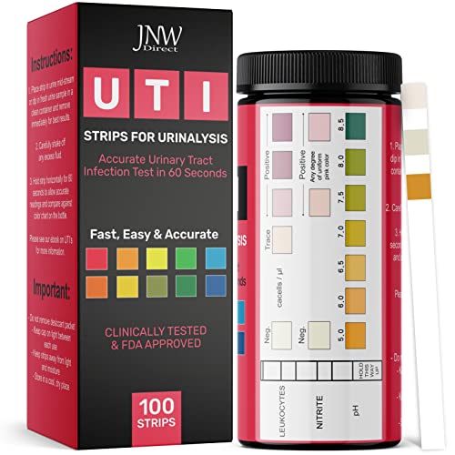 3-in-1 Urinary Tract Infection Test Strips - Home UTI Test Kit with eBook - UTI Home Test Kit with 100 Quick and Accurate UTI Test Strips - 100 Strips by JNW Direct from JNW Direct