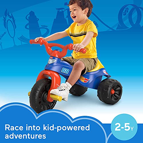 Fisher-Price Hot Wheels Tough Trike, Sturdy Ride-on Tricycle with Hot Wheels Colors and Graphics for Toddlers and Preschool Kids Ages 2-5 Years by Fisher-Price