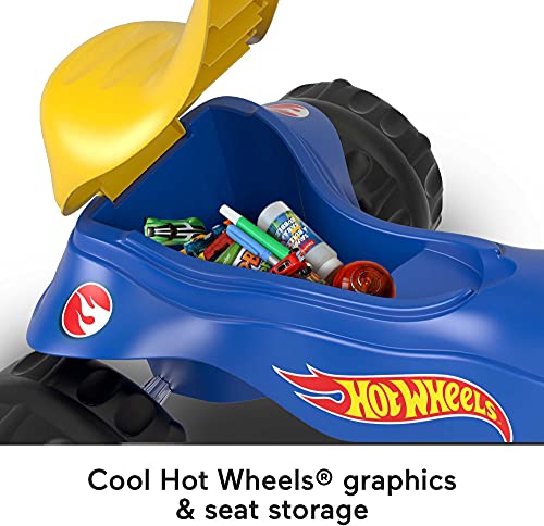 Fisher-Price Hot Wheels Tough Trike, Sturdy Ride-on Tricycle with Hot Wheels Colors and Graphics for Toddlers and Preschool Kids Ages 2-5 Years by Fisher-Price