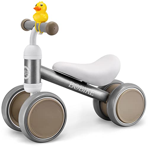 Baby Balance Bike Toys for 1 Year Old Gifts Boys Girls 10-24 Months Kids Toy Toddler Best First Birthday Gift Children Walker No Pedal Infant 4 Wheels Bicycle â¦ (Silver) by Bobike