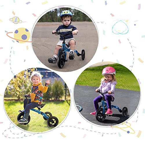 XPIY Tricycle for Toddlers Age 2 to 4 Years Old, 3 in 1 Folding Toddler Bike for Boys and Girls, Kids' Bike Trike with Detachable Pedal and Adjustable Seat (Blue) by XPIY