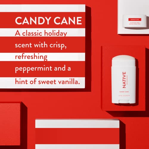 Native Sensitive Deodorant | Natural Deodorant for Women and Men, Aluminum Free, Baking Soda Free, Phthalate Free, Talc Free, Coconut Oil and Shea Butter | Candy Cane (Sensitive) by Native