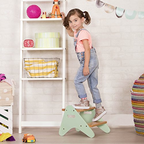 B. spaces by Battat â Kids Wooden Two Step Stool â Peek-A-Boost â Mint & Wood from Branford LTD
