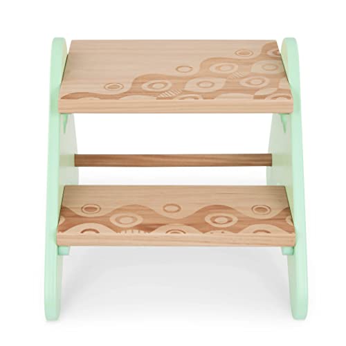 B. spaces by Battat â Kids Wooden Two Step Stool â Peek-A-Boost â Mint & Wood from Branford LTD