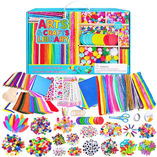 Itopstar Arts and Crafts for Kids - 3000+ Piece Deluxe Craft Chest - Giant Craft Box for Kids Art Supplies from Itopstar