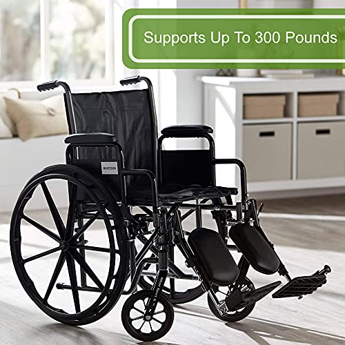 McKesson Wheelchair, Elevating Swing Away Foot Leg Rest, Desk Length Arms, 18 in Seat, 300 lbs Weight Capacity, 1 Count from McKesson Brand