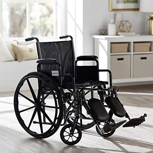 McKesson Wheelchair, Elevating Swing Away Foot Leg Rest, Desk Length Arms, 18 in Seat, 300 lbs Weight Capacity, 1 Count from McKesson Brand