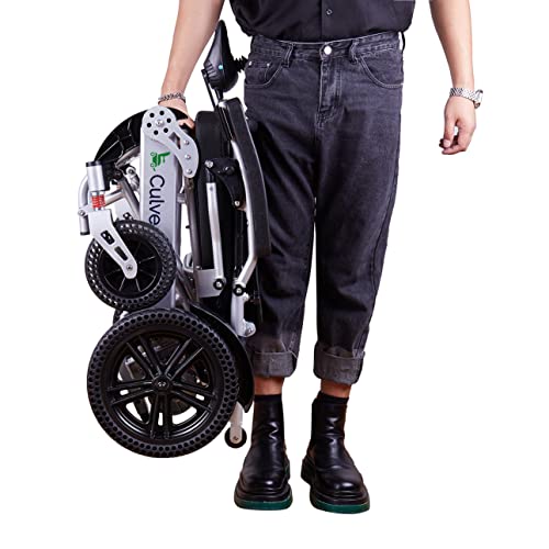 Culver Mobility Tiger Electric Wheelchair XL for Adults, All Terrain Lightweight Foldable Wheelchairs,Power Motorized Electric Wheel Chair, Comfortable Remote Control Mobility Aid (Grey) from JBH