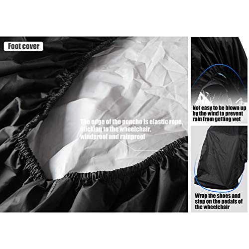 Anyoo Wheelchair Waterproof Poncho with Hood Reusable Cover perfect for Adult by Anyoo