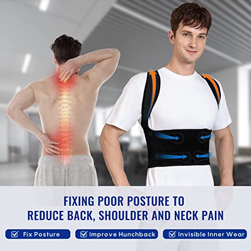 Potensgo Posture Corrector for Men and Women,Fully Adjustable Back Brace Posture Corrector,Lightweight and Breathable Back Support and Scoliosis Back Brace for Posture Correction (Medium) by Silvanes LLC