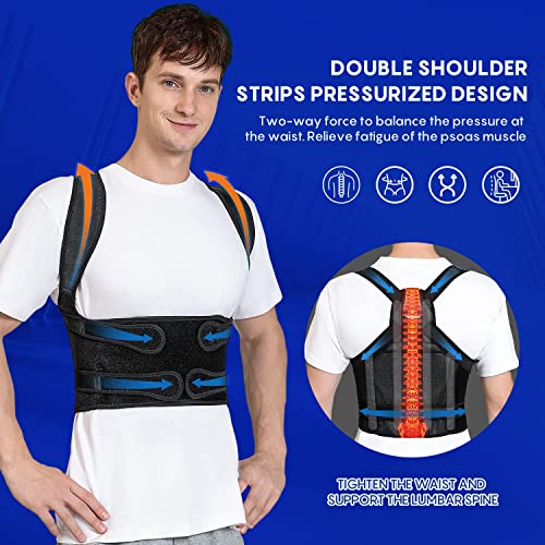 Potensgo Posture Corrector for Men and Women,Fully Adjustable Back Brace Posture Corrector,Lightweight and Breathable Back Support and Scoliosis Back Brace for Posture Correction (Medium) by Silvanes LLC