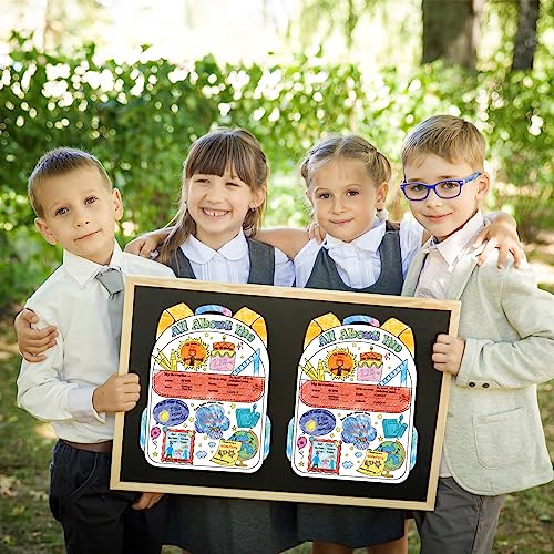 ZOIIWA 40 Schoolbag Read All About Me Posters Star Students Posters to Fill in for Kids Students Teachers All About Me Posters Decoration Elementary School Kindergarten Classroom Supplies by 