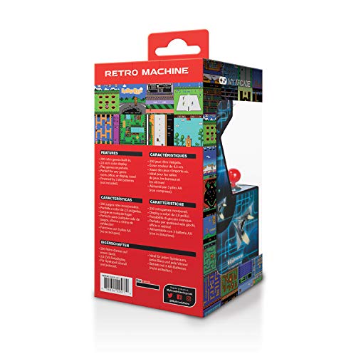 My Arcade Retro Machine Playable Mini Arcade: 200 Retro Style Games Built In, 5.75 Inch Tall, Powered by AA Batteries, 2.5 Inch Color Display, Speaker, Volume Control by My Arcade