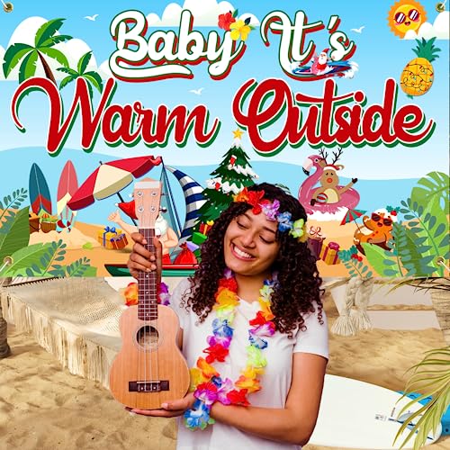 Baby Its Warm Outside Banner, Large 71" X 43" Christmas July Banner, Christmas July Decorations, Christmas July Party Supplies, Hawaiian Christmas Decorations Mele Kalikimaka Christmas Decorations by Bifridaka
