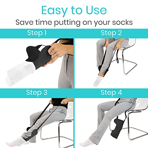 Vive Flexible Sock Aid Tool - Compression Sock Assist Device for Elderly - Sock Donner Aid Compression Stockings Aid Easy On Easy Off - Sock Helper for Limited Reach for Disable, Seniors, Preganancy from Vive Health