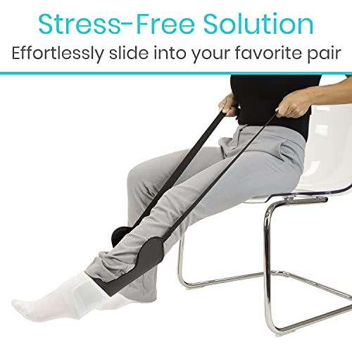 Vive Flexible Sock Aid Tool - Compression Sock Assist Device for Elderly - Sock Donner Aid Compression Stockings Aid Easy On Easy Off - Sock Helper for Limited Reach for Disable, Seniors, Preganancy from Vive Health
