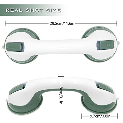 2 Pack Shower Handle - 12 inch Grab Bars for Bathroom with Strong Suction Cup,Bathroom Balance Bar Safety Hand Rail,Shower Grab Bars for Injury,Senior,Elderly by Kasrech