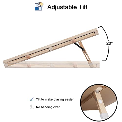YISHAN Wooden Jigsaw Puzzle Board Table for 1000 Pieces with Drawers and Cover, Adjustable Puzzle Easel, Portable Tilting Puzzle Plateau for Adults and Children from USUN