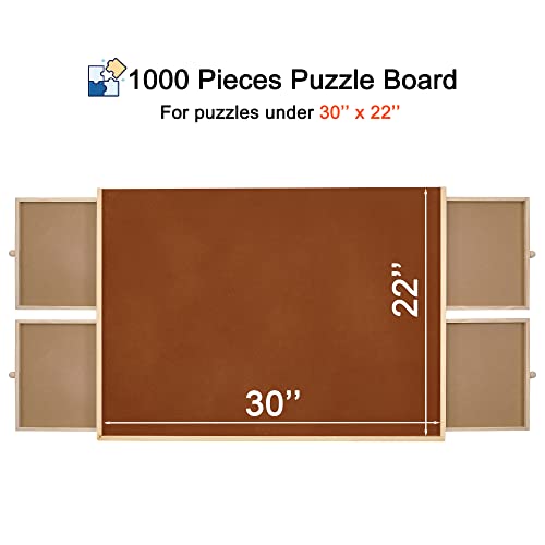 YISHAN Wooden Jigsaw Puzzle Board Table for 1000 Pieces with Drawers and Cover, Adjustable Puzzle Easel, Portable Tilting Puzzle Plateau for Adults and Children from USUN