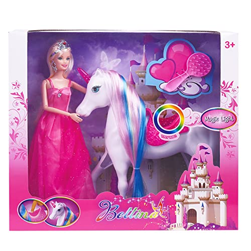 BETTINA Magical Lights Unicom and Princess Doll, Horse Toys Playset, Unicorn Toys Princess Gifts for 3 to 7 Year Olds Girls Kids from BETTINA