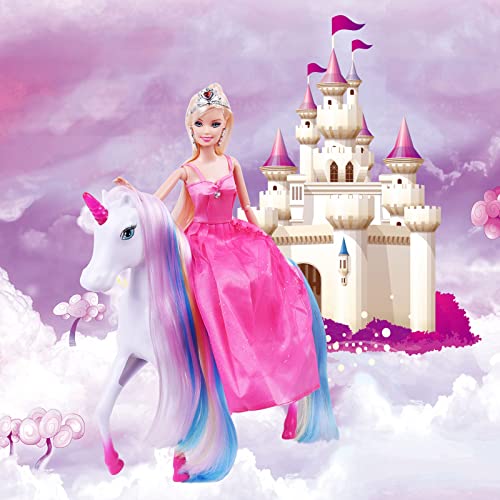 BETTINA Magical Lights Unicom and Princess Doll, Horse Toys Playset, Unicorn Toys Princess Gifts for 3 to 7 Year Olds Girls Kids from BETTINA