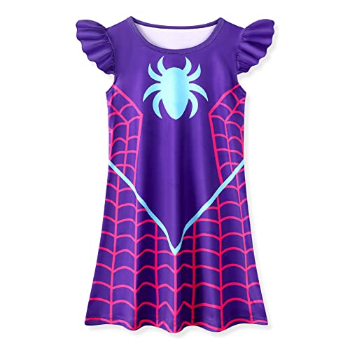 Byriady Girl Fantasy Dress Ghost Gwen Costume Dresses Toddler Round Neck Ruffle Playwear Kids Casual Clothes 2-7 Years by 