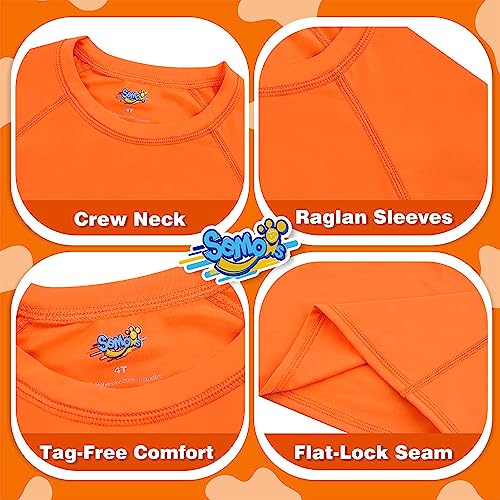Boys Rash Guard Orange Swim Shirt Long Sleeve for Toddler Kids 7-8Y Rashguard Water Shirt UPF+ 50 Swimming Shirt by 