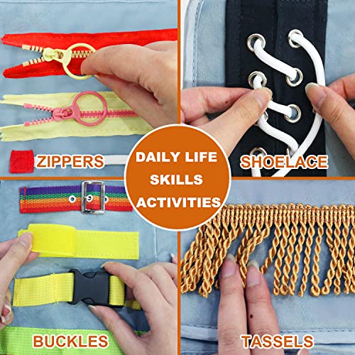 Fidget Blanket for Dementia Elderly, Alzheimers Activities for Adults, Sensory Mat Toy Product for Seniors, Memory Loss Therapy Pad, Dementia Aid Gift (21 * 12 Inch (One More Page)) by DANDMLLC