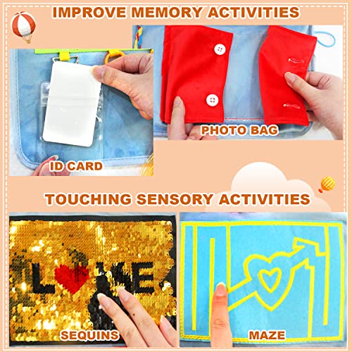 Fidget Blanket for Dementia Elderly, Alzheimers Activities for Adults, Sensory Mat Toy Product for Seniors, Memory Loss Therapy Pad, Dementia Aid Gift (21 * 12 Inch (One More Page)) by DANDMLLC