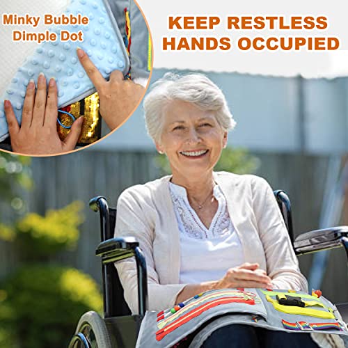Fidget Blanket for Dementia Elderly, Alzheimers Activities for Adults, Sensory Mat Toy Product for Seniors, Memory Loss Therapy Pad, Dementia Aid Gift (21 * 12 Inch (One More Page)) by DANDMLLC