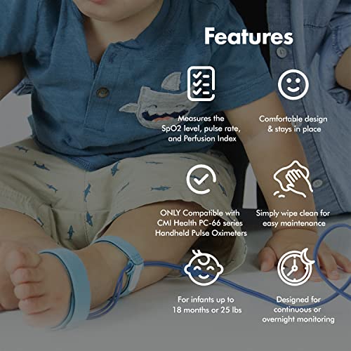 CMI Health SpO2 Sensor for Infants - Compatible ONLY with CMI Health âHandheld Pulse Oximeters - Overnight Monitoring - Soft & Comfortable, Latex-Free Material by Shenzhen Creative Industry