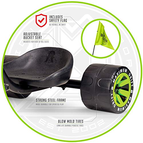 MGP Action Sports Â¨C Drift Trike Â¨C Black Green Â¨C Drifting Trike Â¨C Suits Boys & Girls Ages 5+ - Max Rider Weight 68kg Â¨C 3 Year ManufacturerÂ¡Â¯s Warranty Â¨C Built to Last! Madd Gear Est. 2002 by MSLAN