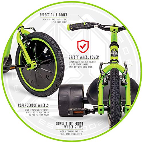 MGP Action Sports Â¨C Drift Trike Â¨C Black Green Â¨C Drifting Trike Â¨C Suits Boys & Girls Ages 5+ - Max Rider Weight 68kg Â¨C 3 Year ManufacturerÂ¡Â¯s Warranty Â¨C Built to Last! Madd Gear Est. 2002 by MSLAN