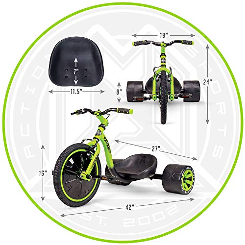 MGP Action Sports Â¨C Drift Trike Â¨C Black Green Â¨C Drifting Trike Â¨C Suits Boys & Girls Ages 5+ - Max Rider Weight 68kg Â¨C 3 Year ManufacturerÂ¡Â¯s Warranty Â¨C Built to Last! Madd Gear Est. 2002 by MSLAN