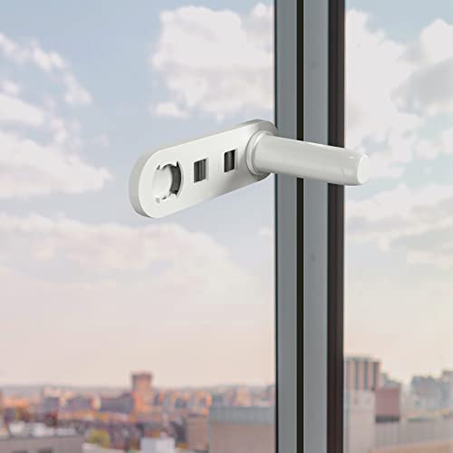 Childproof Sliding Glass Door Lock, 1 Pack Baby Safety Slide Window Locks for Kids Proof Patio Closet Doors No Drilling Tools Needed Easy Installation from ILORIUN