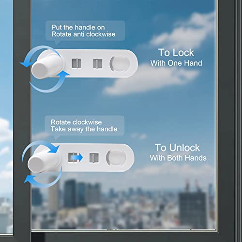 Childproof Sliding Glass Door Lock, 1 Pack Baby Safety Slide Window Locks for Kids Proof Patio Closet Doors No Drilling Tools Needed Easy Installation from ILORIUN
