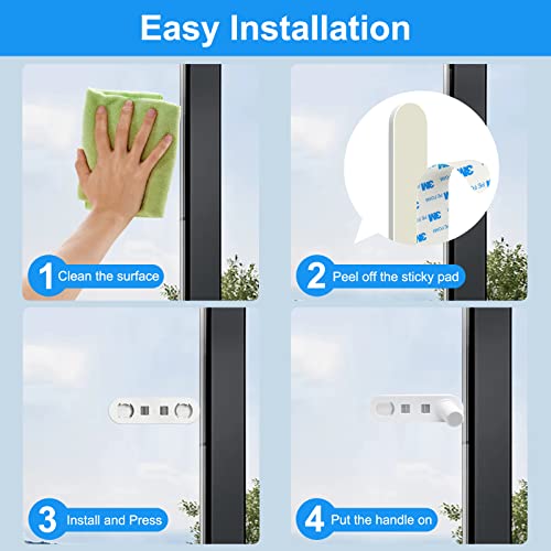 Childproof Sliding Glass Door Lock, 1 Pack Baby Safety Slide Window Locks for Kids Proof Patio Closet Doors No Drilling Tools Needed Easy Installation from ILORIUN