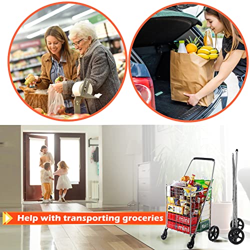 Wellmax WM99024S Grocery Utility Shopping Cart, Easily Collapsible and Portable to Save Space and Heavy Duty, Light Weight Trolley with Rolling Swivel Wheels by WELLMAX INTERNATIONAL INC.