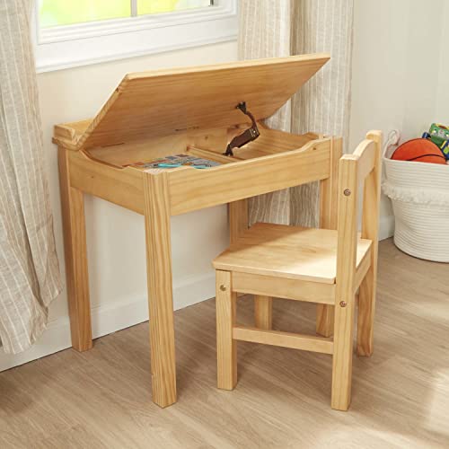 Melissa & Doug Wooden Lift-Top Desk & Chair - Honey by Melissa & Doug