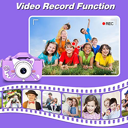 Goopow Kids Camera Toys for 3-8 Year Old Girls,Children Digital Video Camcorder Camera with Cartoon Soft Silicone Cover, Best Christmas Birthday Festival Gift for Kids - 32G SD Card Included from Goopow