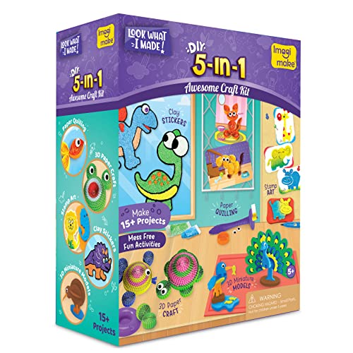 Imagimake 5-in-1 Awesome Craft Kit - Creative Toy & DIY Set for Kids - 5 Years and Above by By the Buy